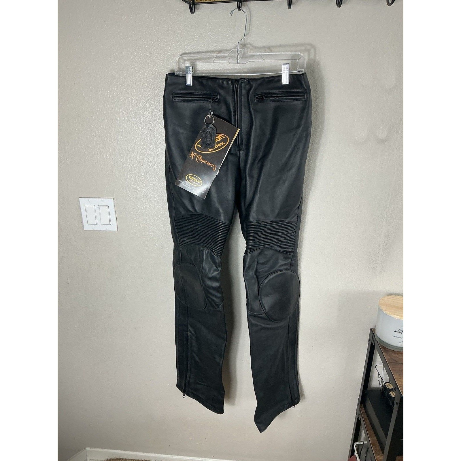 Harley Davidson X Vanson Black Leather Pants Moto Trouser Womens Size 8 $895
